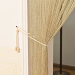 rideau bohème or franges brillantes moderne crème semi transparent chambre