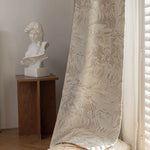 rideau fenêtre classique polyester effet marbre beige opacité totale élégant