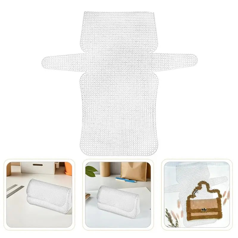 tapis couture blanc maille fine pratique adhésif réutilisable toile broderie