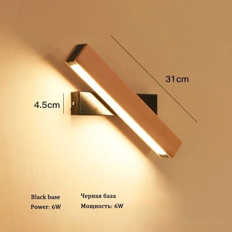 lampe murale moderne bois naturel éclairage quotidien 220v led 3years garantie