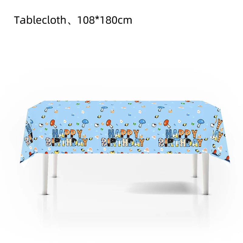 kit decoration anniversaire chien bleu assiettes gobelets serviettes guirlande support cupcake decor animaux