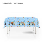 kit decoration anniversaire chien bleu assiettes gobelets serviettes guirlande support cupcake decor animaux