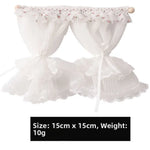 rideaux blancs fleurés dentelle vintage opaques transparents animaux nature maison poupée romantique
