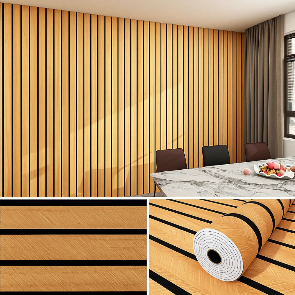 papier peint autoadhésif moderne rayures horizontales beige noir 40cm large 10m rouleau
