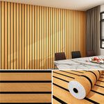 papier peint autoadhésif moderne rayures horizontales beige noir 40cm large 10m rouleau