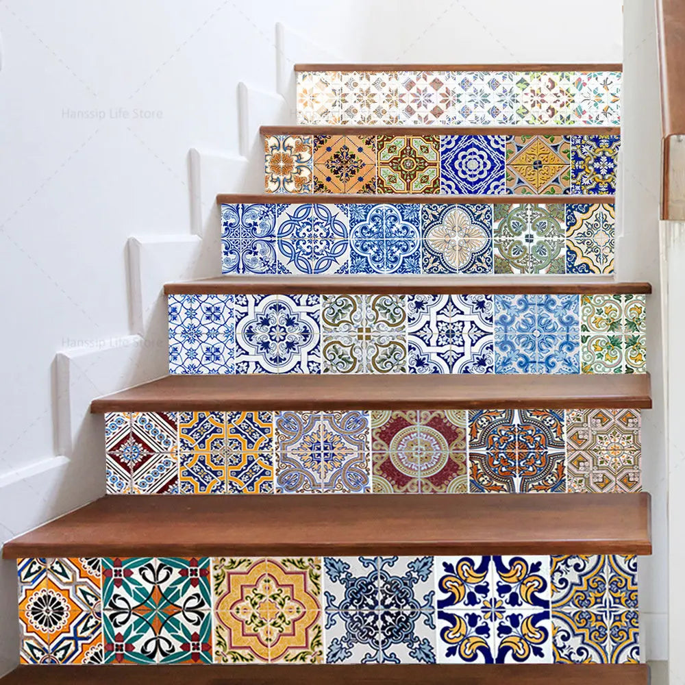 Comparaison des options 6 et 13 pièces d'autocollants d'escalier