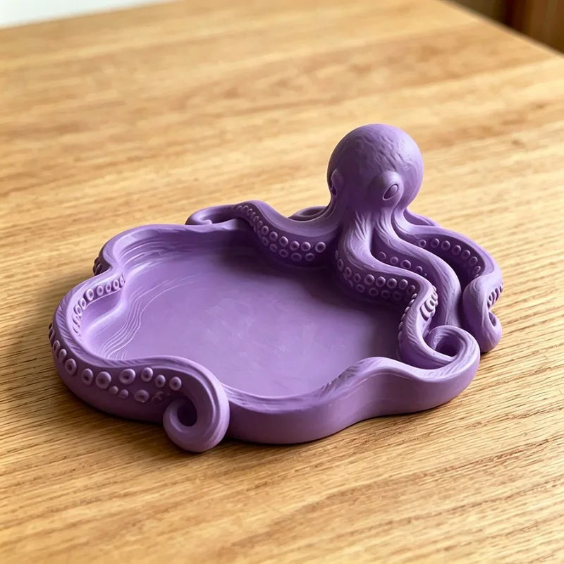 support clés forme octopus blanc violet noir rose pâle moderne créatif bulles texturées organisateur