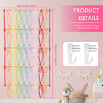 sac rangement jouets blanc fileté moderne clips suspendu chambre playrooméconomise espace