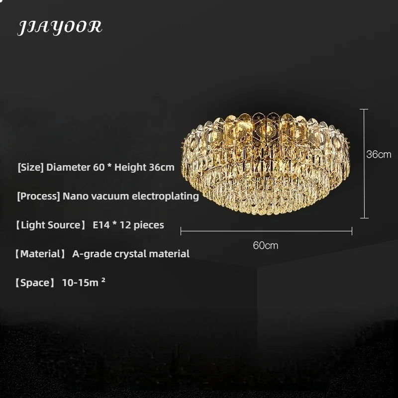 lampe moderne élégante cristal doré brillant led transparent chambre salon