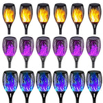 lumière solaire flamme moderne noire ornementale fixée piquet patio extérieur
