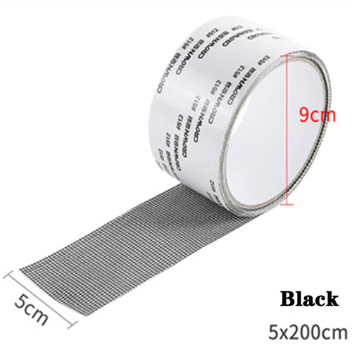 ruban adhésif réparation moustiquaire fenêtre anti insectes maille fine auto adhésif gris pratique utilitaire