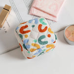 sacs cosmétiques toile jaune vert bleu blanc rose patchwork pois fleurs vintage zip