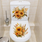décoration murale autocollante rustique motif tournesol fleurs salle bain salon chambre