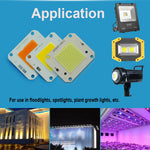 projecteur led 50w cob chip blanc orange bleu vert moderne