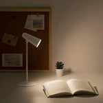 lampe rechargeable led flexible moderne blanche mat pied solide