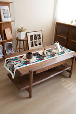 chemin table moderne multicolore fleurs polyester coton maison décor table bleu blanc rouge vert