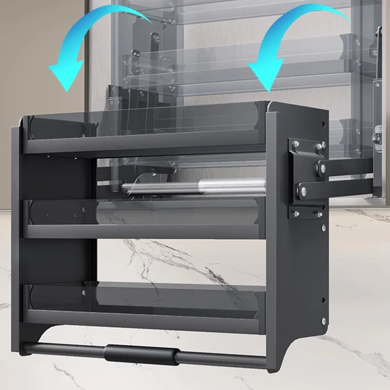 étagère murale pliante acier inoxydable moderne rangement boîtes bouteilles potséconomiquevis fixésgris métallisé