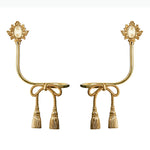 boucles rideau or ailes sculptées classiques décoratives noels dorés deux pièces