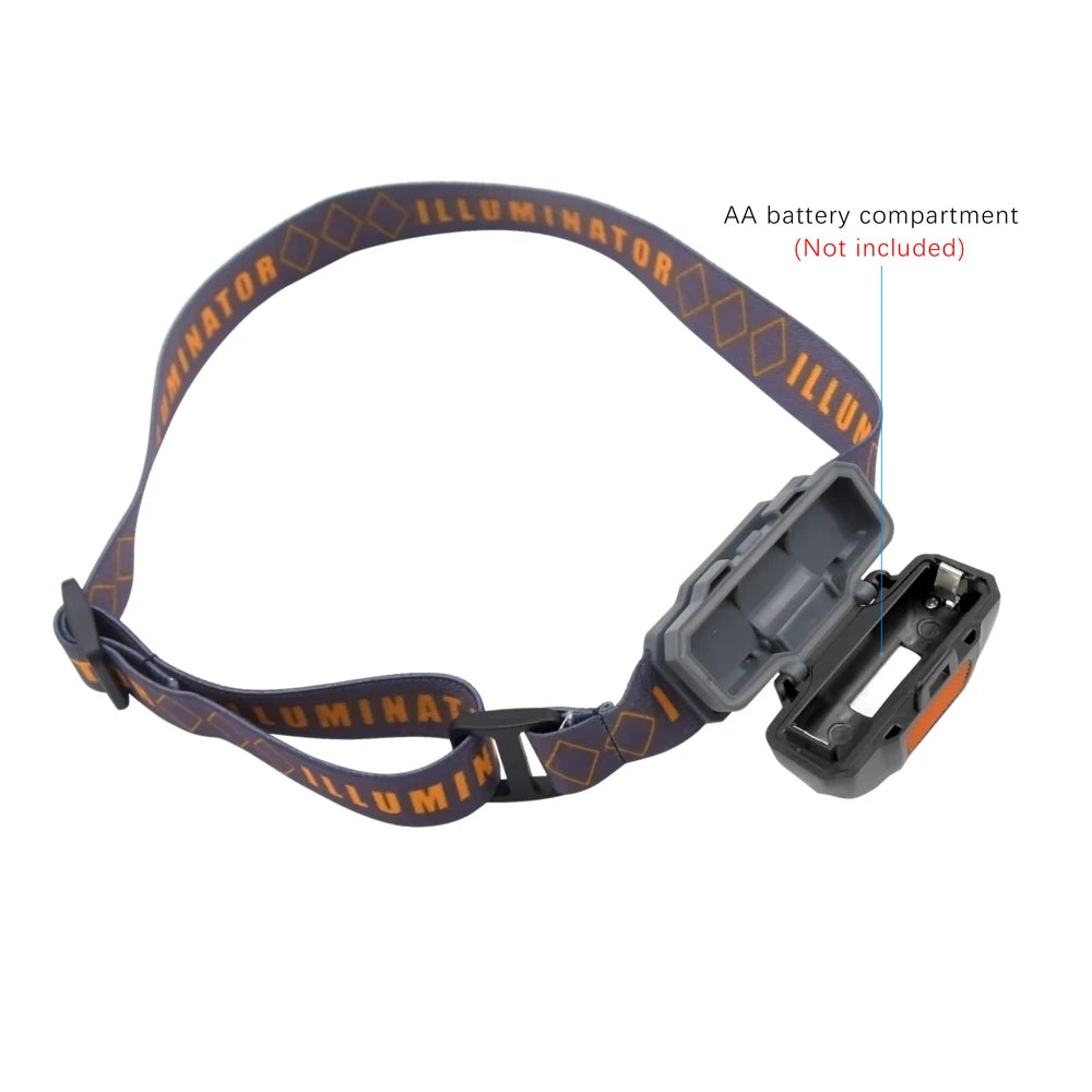 lampe frontale led noire orange violet bandeau elasto réglable mode camping pêche chasse led