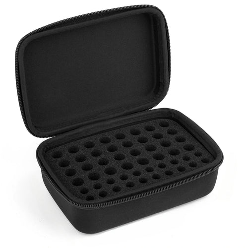 boîtier rangement batteries 32 AA 20 AAA noir texturé mousse utilitaire compact