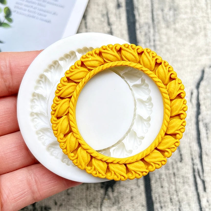 miroir blanc vintage feuillagé relief silicone respectueux environnement opacité classique