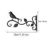 supports murals décoratifs oiseau feuilles fleurs noires rouges suspendus extérieur patio balcon