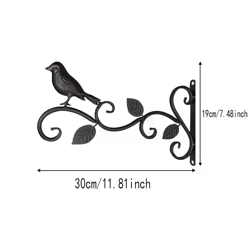supports murals décoratifs oiseau feuilles fleurs noires rouges suspendus extérieur patio balcon