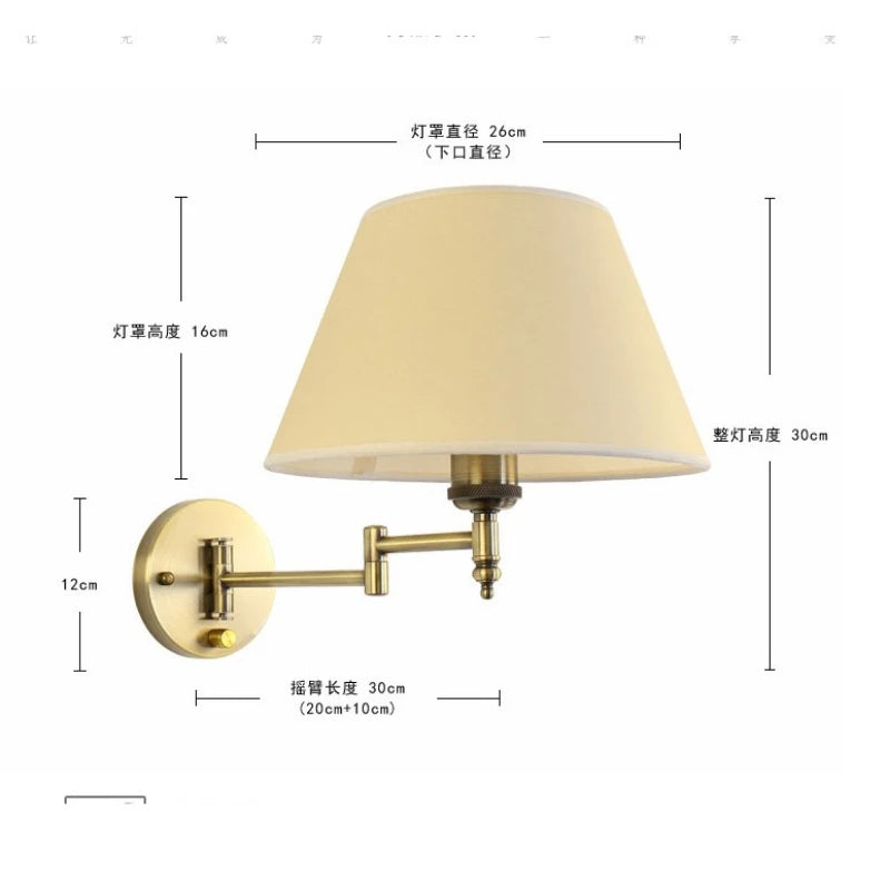 lampe murale or beige abat jour plissé classique éclairage chambre salon vintage led fixée