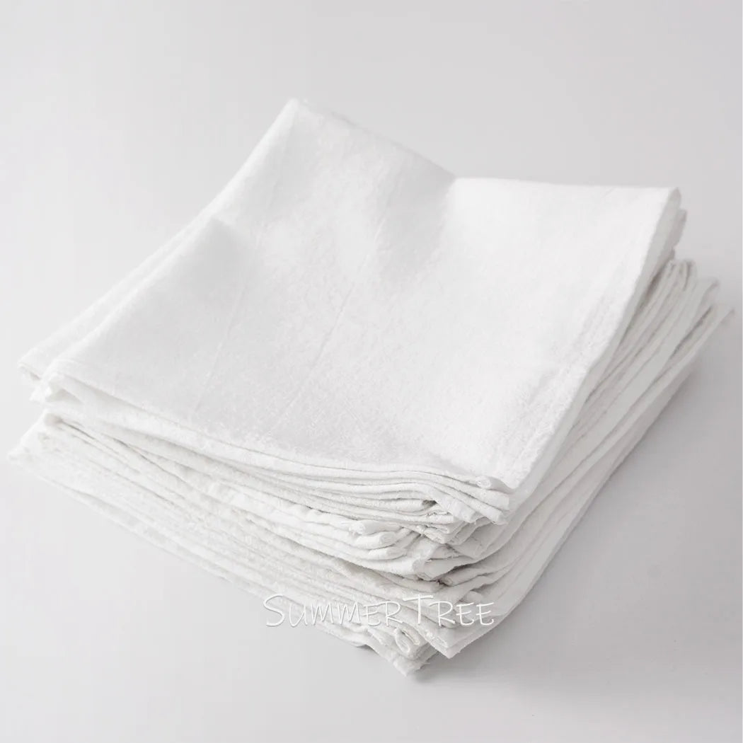 serviettes coton 40x40cm beige clair simple rustique réutilisables table maison party