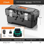 boîte outils noire orange clips multifonctionnelle perceuse batterie sac clé douille première secours lampe