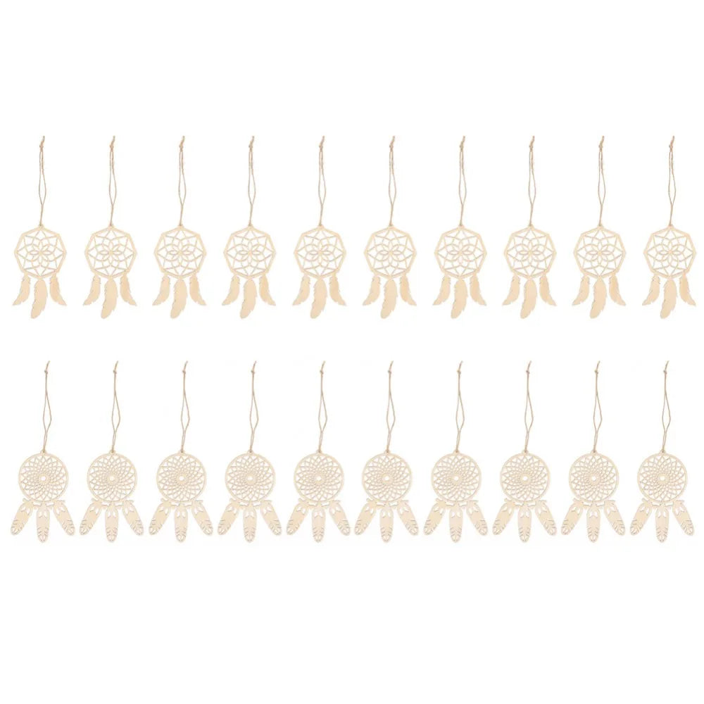 décoration murale dreamcatchers bois naturel traditionnel crochet plumes cordelettes artisanat ornement suspendre kit