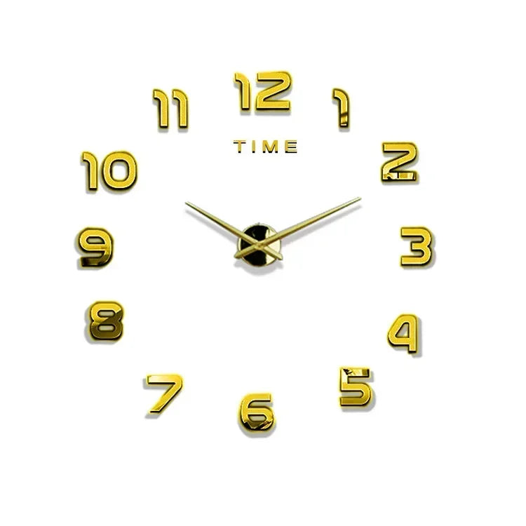 horloge murale moderne miniale aiguille quartz acrylique argentée rouge dorée chambre salon