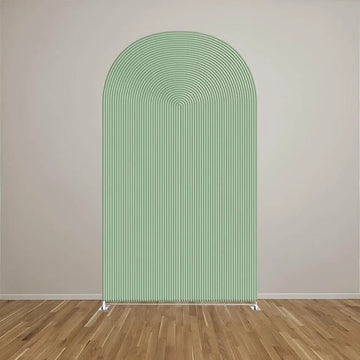rideau arrière arc vert clair rayures florales moderne élégant mariage fiançailles baptême anniversaire noël