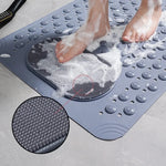 tapis bain antidérapant perforé motifs circulaires beige gris vert moderne