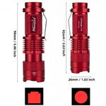 lampe torchon rouge lumiere intense résistante choc mode zoom texturée moderne clip inclusion