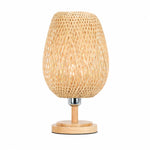 lampe table bois tressé bambou naturel moderne rustique chambre enfant 220v