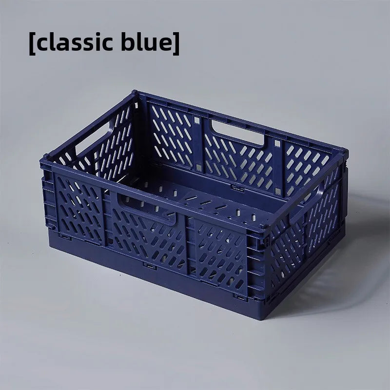 caisse rangement pliable perforée moderne blanc bleu noir rose clips multifonctionnelle plastique