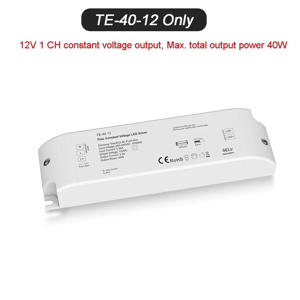 pilote led dimmable 12v 24v triac pwm moderne certifié rohs abs blanc