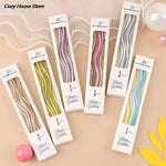 Bougies flexibles multicolores rayures modernes or vert rose violet adhésif festives enfants