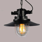 lampe suspendue industrielle noir grille métallique salon chambre bar étanche rétro