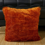 coussins decoratifs poilus duveteux lavables moderne rose vif rouge vert foncé blanc turquoise orange