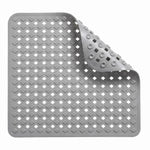 tapis douche antidérapant moderne gris perfo alvéoles adhésifs drainage salle bain