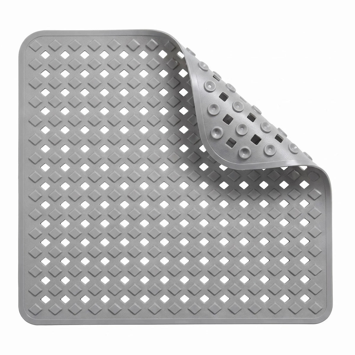 tapis douche antidérapant moderne gris perfo alvéoles adhésifs drainage salle bain