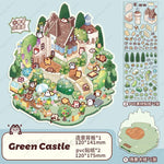 autocollants cartoon scènes miniatures animaux paysages multicolores opaques détaillés enfants