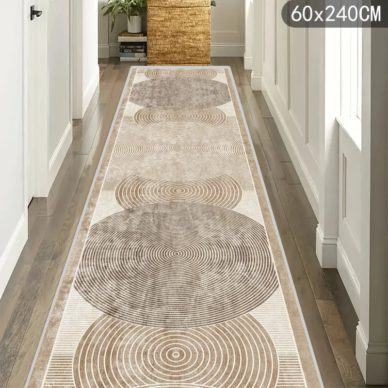 tapis texturé géométrique résistant décoration intérieure moderne beige gris concentrique polyester feutre