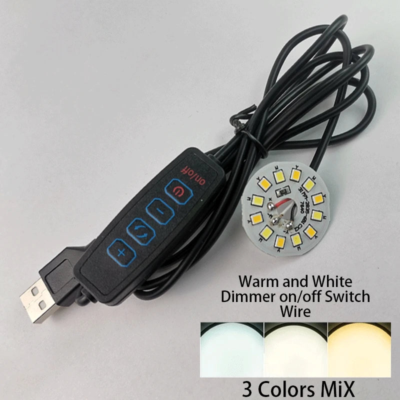 ampoule led blanc blanc chaud circulaire diodes modernes câble usb commutateur on off