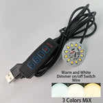 ampoule led blanc blanc chaud circulaire diodes modernes câble usb commutateur on off