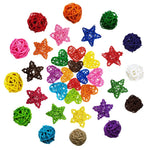 décoration artisanale boules coeurs rotin multicolores tressées anniversaire mariage festive