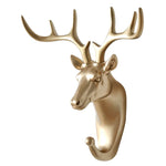 porte clefs mural animal or réaliste moderne éléphant rhinocéros cheval cerf bison PVC decoration