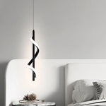 Suspension lumineuse moderne spirale noire blanche ajustable 100 150cm salon chambre